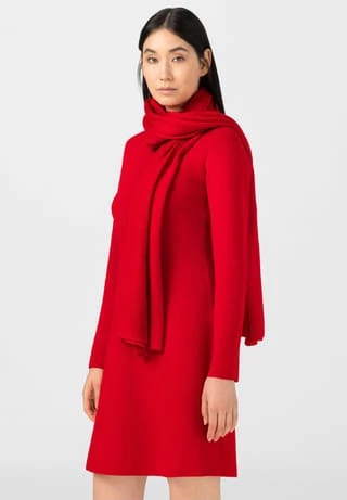 HALLHUBER Kaschmirschal Aus Feinstrick Poppy Red 2 HALLHUBER Kaschmirschal Aus Feinstrick Poppy Red – Bild 2